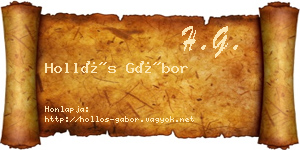 Hollós Gábor névjegykártya